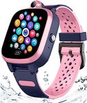 Kids 4G GPS Smart Watch Worldwide Real-Time Tracking Waterproof Phone Video Call Text SOS Emergency Alarm Camera Geo-Fence Pedometer Anti-Lost GPS Tracker Watch for Christmas Girl Boy Gift