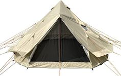 DANCHEL OUTDOOR B2 6-8 Person Portable Yurt Tent with Sealed Stove Jack for Camping, Large Glamping Tent 300D Bell Tent Teepee Tent for Adults 41lbs, 5x5x2.8m