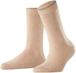 FALKE Women's Cosy Wool Socks, Warming, Merino Viscose Cashmere, Crew Length, Light Boot Stockings, Trendy Clothing, Brown (Camel 4220), 8-10.5, 1 Pair