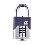 Squire Heavy Duty Padlock (Vulcan Combi 60) - Toughest Open Shackle - 5 Wheel Vulcan Padlock - Steel Cast Alloy for Corrosion Resistance - Weatherproof Lock for Home, School & Shed (Blue, 60 mm)