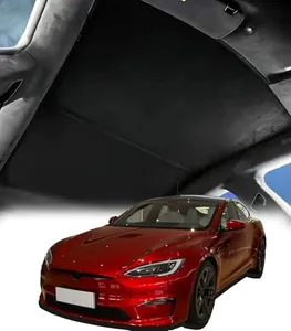 Roof Sunshade Compatible with Tesla Model S 2023-2025 Interior Accessories,Premium Soft Suede Sunroof Sun Shade, No Sag Foldable Roof Glass Shade (Model S 2023-2025)