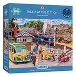 Treats At the Station 1000 Piece Jigsaw Puzzle | Train Jigsaw Puzzle | Sustainable Puzzle for Adults | Premium 100% Recycled Board | Gibsons Games