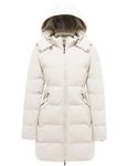 WenVen Women's Heavy Winter Coat Thicken Outerwear Long Hooded Puffer Jacket with Removable Hood (Beige,M)