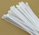 Wonder Quick Tie 8" Inch Cable Ties 200 MM *3 MM White Nylon Zip Wire Organizer/ Self Locking Tie (100Pcs)