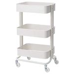 Ikea Råskog Trolley,White,0.35X0.45 M (13 3/4X17 3/4") with TSS Cotton Balls(5 Pieces), Metal