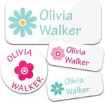 CLYLIFE 160 Waterproof Custom Name Stickers - Personalized Labels for Clothing, Water Bottles, Lunch Boxes & School Supplies. No-Iron, Perfect for Camp and Daycare (Flowers)