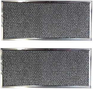 Filter Everything Replacement Aluminum Microwave Filters Compatible With Whirlpool W10120839A, Kenmore Models – 5-5/8 x 11-5/8 x 3/32 – 2 Pack