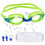 Kids Swimming Goggles, Kids Goggles, Swimming Goggles Kids 6-14 Kids Anti-Fog No Leak Proof Uv Resist Childrens Swimming Goggles Boys Girls Goggles Food Grade Silicone Comfort with Nose Clip, 3-14