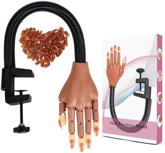 Practice Hand for Acrylic Nails, Professional Nail Practice Hand for Training, Adjustable False Fake Mannequin Hand with 100Pcs Nail Tips, Upgrade DIY Nails Display Manicure Supply