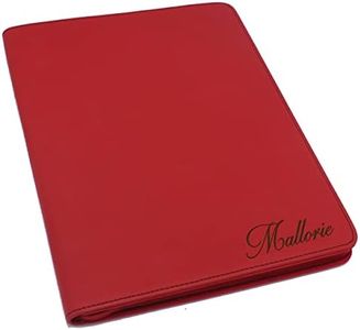 The Wedding Party Store Personalized Portfolio Pad Holder with Zipper - Custom Padfolio (Red)