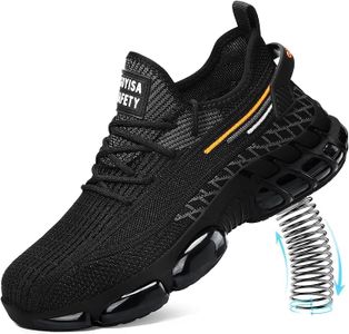 Steel Toe Shoes for Men Lightweight Work Shoes Breathable Safety Shoes Air Cushioned Steel Toe Sneakers Indestructible Steel Tennis Toe Shoes Construction Industrial Work Safety Sneakers Size 12.5