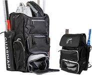 Guardian Baseball Diamond Series Baseball Bag - Holds 4 Bats - Deluxe Size Baseball Bat Bag, Black/White