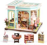 DIY Miniature House Kit,Tailor Shop Mini House Building Kit with Furniture & LED,Tiny House Model for Adults Teens,3D Wooden Dollhouse Crafts,Christmas Home Decor Birthday Gifts for Family Friends