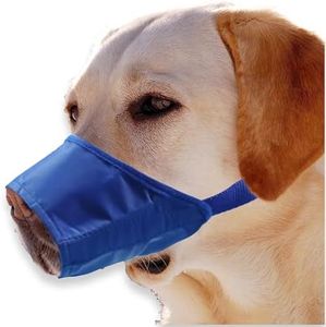 ACFELT Dog Muzzle,Soft Nylon Dog Muzzle to Prevent Biting Barking and Chewing,Breathable Drinkable Adjustable Loop Pets Muzzle for Small Medium Large Dogs,Dog Muzzle for Safety Protection (Blue,7#)