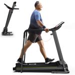 CIIHI Walking Treadmill for Senior - Senior Treadmill with Long Handrails - Foldable Treadmill for Home with 300 lbs Capacity - Recovery Fitness Exercise Machine for Elder with Heart Rate Monitor