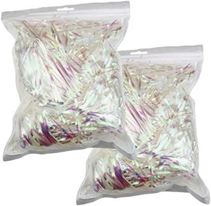 1LB Sparkly Iridescent Film PP Hamper Shreds & Strands Shredded Crinkle Confetti for DIY Gift Wrapping & Basket Filling