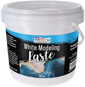 U.S. Art Supply White Acrylic Modeling Paste Medium, 128oz | Lightweight, Flexible, Mixable, Sandable, and Archival-Safe