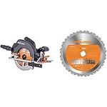 Evolution Power Tools Build R185CCS Multi-Material Circular Saw, 185 mm, 230 V with RAGE Multi-Purpose Carbide-Tipped Blade, 185 mm