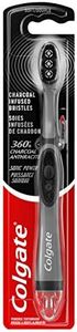 Colgate 360 Charcoal Sonic Powered Vibrating Toothbrush - Extra Soft Circular Bristle for Adults, Ideal for Gentle Cleaning, 1 Count