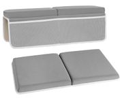 Bath Kneeler and Elbow Rest Pad Set - Foldable, Quickly Dry, Painless Foam with Toy Organizer Pockets, 1.5" Thick Bathtub Kneeler and Elbow Rest Set(Grey)