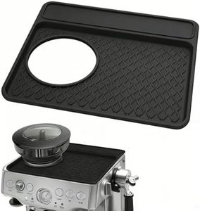 Espresso Machine Tamping Mat Accessories Compatible with Breville 870/880, Espresso Tamper Mat, Food Grade Silicone Non-Slip, Waterproof Heat Resistan (Black)