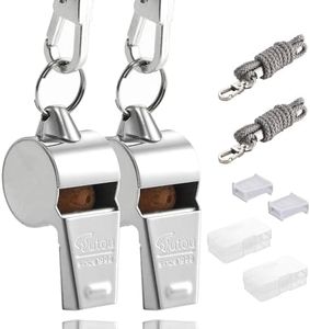 HUTOU Whistle 2 Packs Stainless Steel Coach Sports Whistle with Lanyard, Loud Crisp Sound Whistle Ideal for Coaches, Referees, and Official