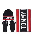 Tommy Hilfiger Men's Beanie, Scarf and Glove Set Hat, Desert Sky, One Size