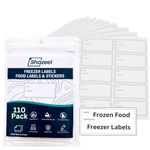 Shazeel Freezer Labels Easy Peel Off 110 Pcs White Removeable Frozen Food Storage Labels – 6x3cm Waterproof & Sticky Food Labels Stickers for Freezer, Containers, Jars