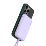 Stuffcool Click Max 10000mAh Powerbank with Built-in PD20W Type-C Cable to Fast Charge iPhones 50% in 30 Mins, 15W Magnetic Wireless Charging for iPhone 12/13/14/15/16 and AirPods Pro (Lilac)
