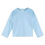 Gerber Unisex Baby Toddler UPF 50+ Long Sleeve Rashguard Swim Shirt, Light Blue, 6-9 Months