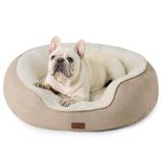 Bedsure Dog Bed for Medium Dogs Washable - Round Medium Pet Beds for Indoor Cats, Pet Bed for Puppy and Kitten with Slip-Resistant Bottom, Camel, 30 Inches