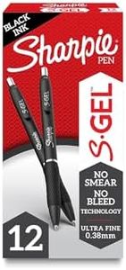 Sharpie S-Gel, Gel Pens, Ultra Fine Point (0.38mm), Black, 12 Count
