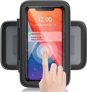 LC-dolida Shower Phone Holder Waterproof 480 Rotation Phone Stand Case Mount for Bathroom Batheub Kitchen Wall Mirro Compatible with iPhone 16 15 14 13 12 11 Plus Pro Max XS XR up to 6.8" Cell Phone