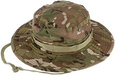 QMFIVE Tactical Boonie Hat, Unisex Camouflage Rounded Hat Fisherman Sun Protection Cap for Outdoor Airsoft Paintball Climb Camping