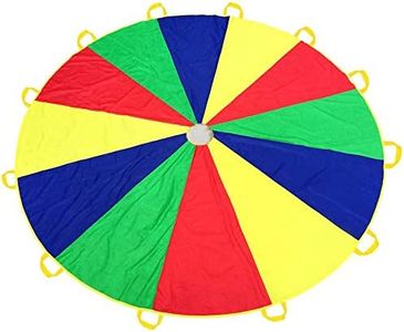 (Rainbow 12FT) - Everfunny Play Parachute, Children 210T Rainbow Play Parachute 3.7m with 12 Handles for 3-8 Kids Play Games