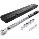 GROWNEER Upgraded Digital Torque Wrench, 12.5-250.7 Ft-lbs/17-340 Nm, 1/2'' Drive Automotive Rachet Torque Wrench with Buzzer & Colorful LED Indicator, Electronic Wrench Set for Motor Car Auto Repair