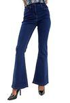 A18 New Celebmodelook® Ladies Bootcut Combat Trousers Womens Denim Jeans Pants in Plus Size 8-32 Indigo