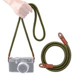 VKO 120cm Camera Strap, Soft Camera Rope Strap Neck Shoulder Strap for Mirrorless DSLR SLR Camera Green