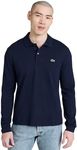 Lacoste Mens Classic Long Sleeve Pique Polo Shirt, Navy Blue, X-Large US