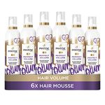 Pantene Hair Mousse For Volume, Heat Protection Spray Hair Thickening Products For Women, 6 x 200 ML, Volumising For Thicker, Fuller Looking Hair, Non Sticky With Biotin For Fine Hair, VALUE PACK