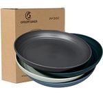 Greentainer 10 inch Large Dinner Plates, Set of 4, 25.4 cm Plates Made of Polypropylene, Unbreakable & Lightweight Dinner Plates, Microwave and Dishwasher Safe