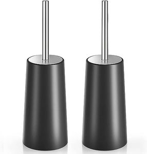 Topsky Toilet Brush, Toilet Bowl Brush and Holder, Toilet Brushes for Bathroom, Compact Toilet Bowl Cleaner Brush with Storage (Black)