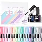 Gellen Gel Nail Polish Kit - With Top&Base Coats 18 Pack, Unicorn Tones Candy Pastel Nail Polish, Popular Solid Bright Nail Kit Gel Polish Set