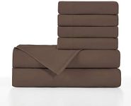 BASIC CHOICE Standard 100 by Oeko-Tex, Ultra Soft Bed Linen Set, Brown, 4 Pieces, Twin