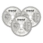 Trend Wood Circular Saw Blades, 160mm Diameter, 20mm Bore, 48 Teeth, 2.2mm Kerf, +15° Hook, TCT, Fine Finish, 3 Pack, CSB/160/3PK