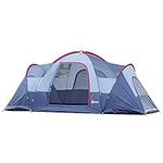 Outsunny 5-6 Person Outdoor Camping Tent, Dome Tent W/Build-in Bag, Lighting Hook, Carrying Bag for Camping, Hiking & Traveling