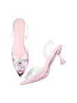 Selfiee Transparent Spool Heel Sandal Comfortable Heel Stiletto Heel Pump Shoes for Women & Girls