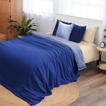 Northwest Ashford Home Cozy Warmwell Blanket Blue Depths Queen Size 90 x 90 inches