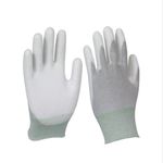 PVN ,ESD Safe Anti-Static Carbon Fibre Palm & Finger PU Coated Safety Hand Gloves, Free Size (Medium, 1)