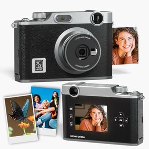 iDPRT Instant Camera, Bluetooth Instant Print Camera | Instant Film Cameras | Camera and Photo Printer (2x3 inches) + 10 Sheets Photo Paper -2.8in Screen/Rechargeable,Vintage Style